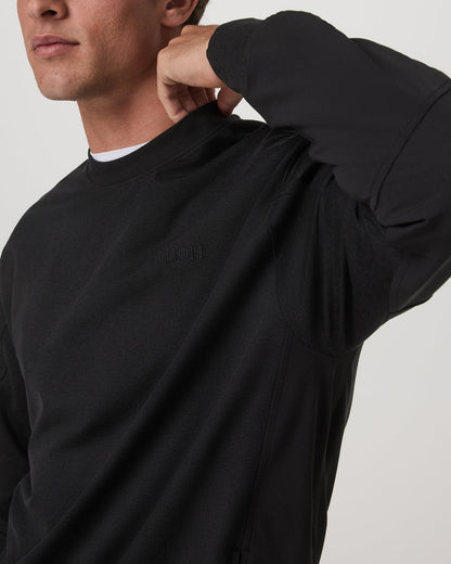 Coronado Mixed Media Crew Men's Black Heather Crewneck | Vuori sale - US 6772