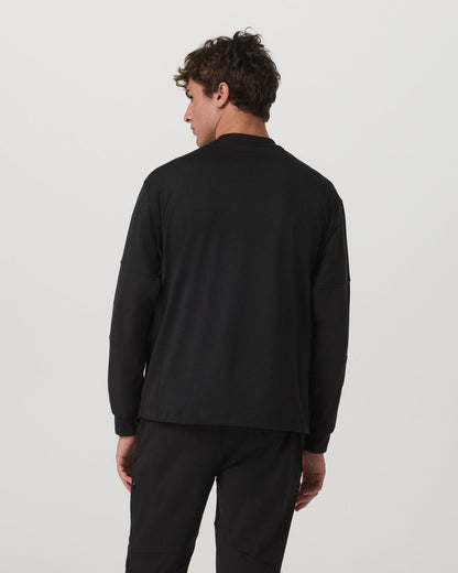 Coronado Mixed Media Crew Men's Black Heather Crewneck | Vuori sale - US 6772