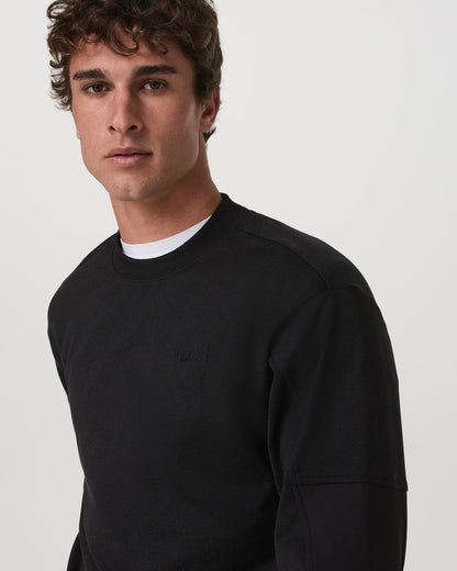 Coronado Mixed Media Crew Men's Black Heather Crewneck | Vuori sale - US 6772