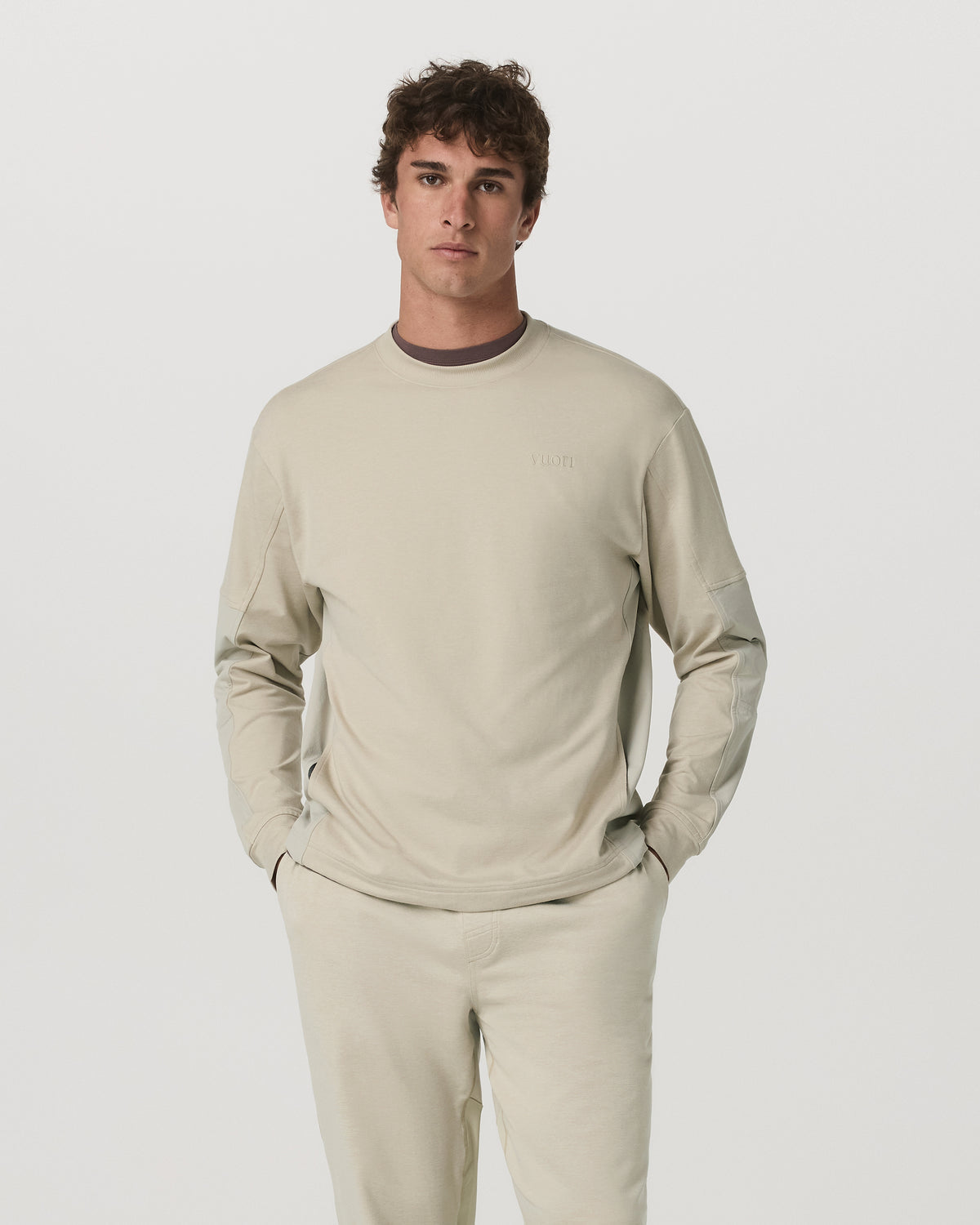 Men's Coronado Mixed Media Crew Limestone Heather | Vuori for sale - US 8609