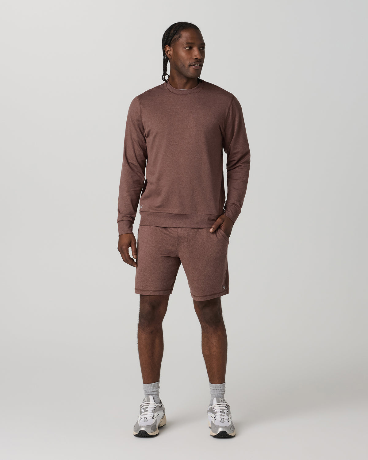 Ponto Performance Crew Men's Sable Heather Crew Neck | Vuori online - US 1950