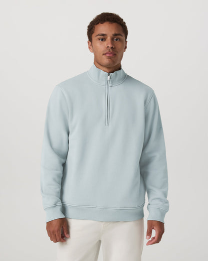 Seaside 1/2 Zip Classic Men's Blue Haze Pullover | Vuori discount - US 6758
