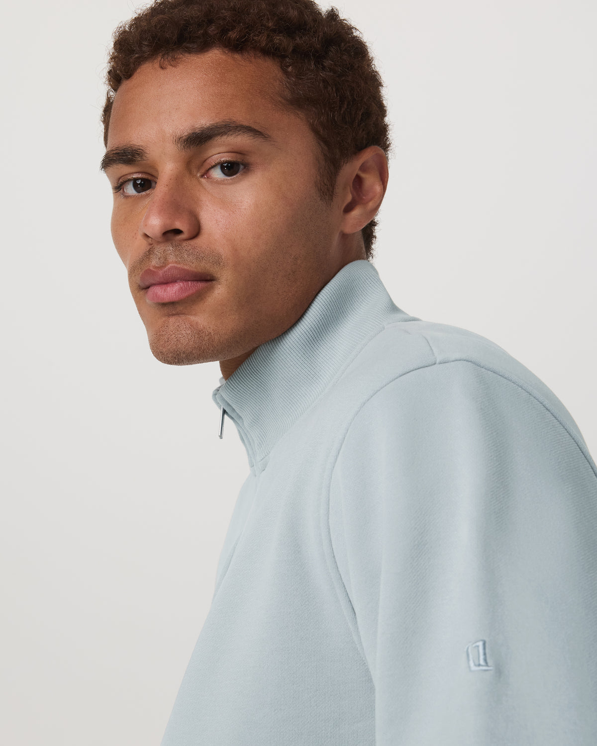Seaside 1/2 Zip Classic Men's Blue Haze Pullover | Vuori discount - US 6758