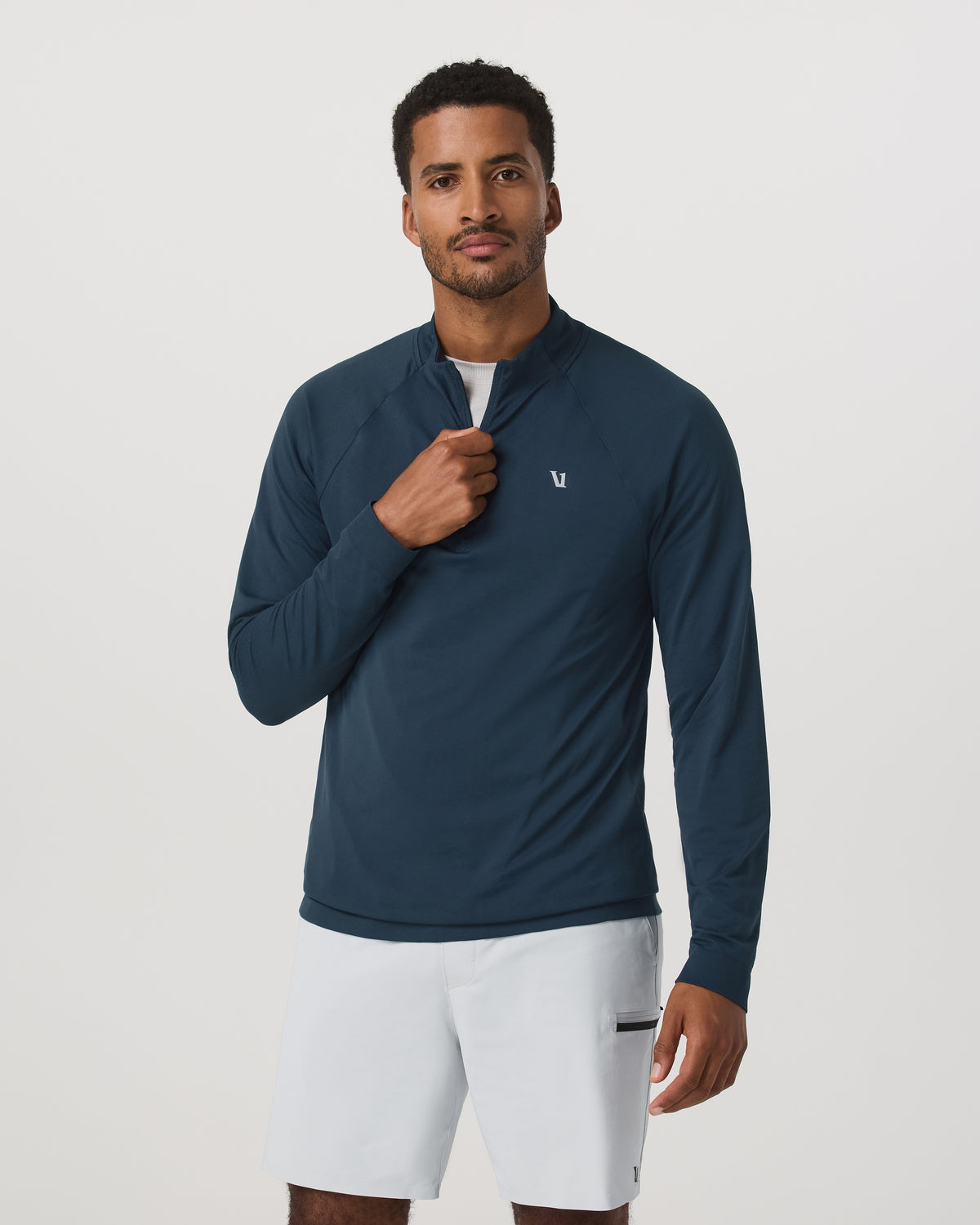 Clearview Seamless Quarter Zip Ocean Blue Long Sleeve | Vuori shop - US 8432