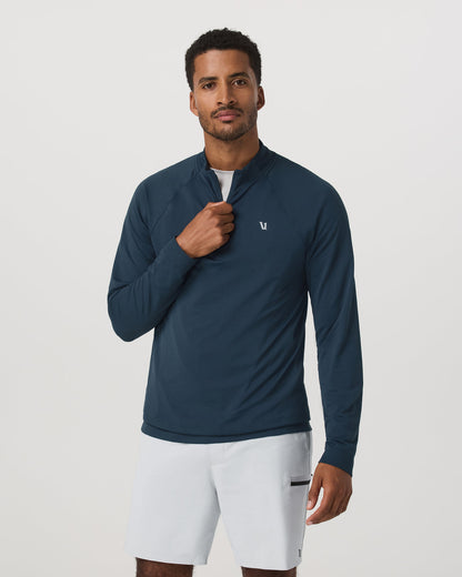 Clearview Seamless Quarter Zip Ocean Blue Long Sleeve | Vuori shop - US 8432