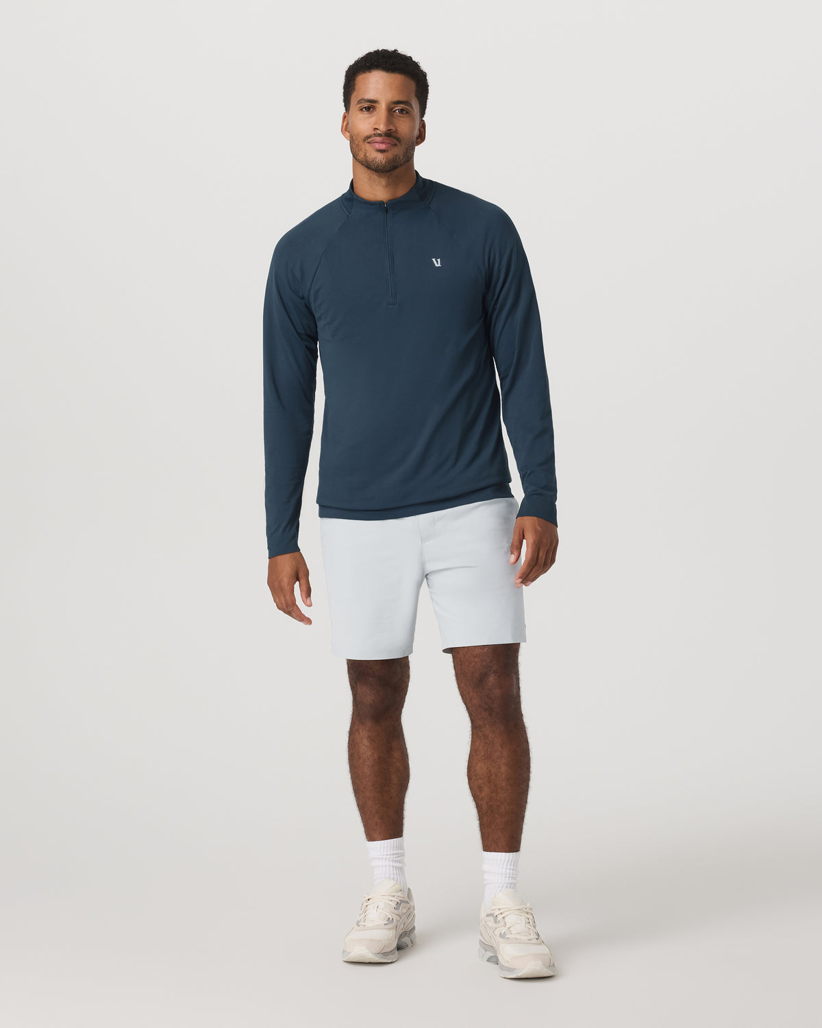 Clearview Seamless Quarter Zip Ocean Blue Long Sleeve | Vuori shop - US 8432