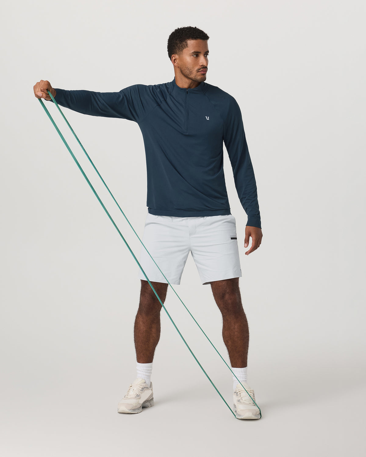 Clearview Seamless Quarter Zip Ocean Blue Long Sleeve | Vuori shop - US 8432