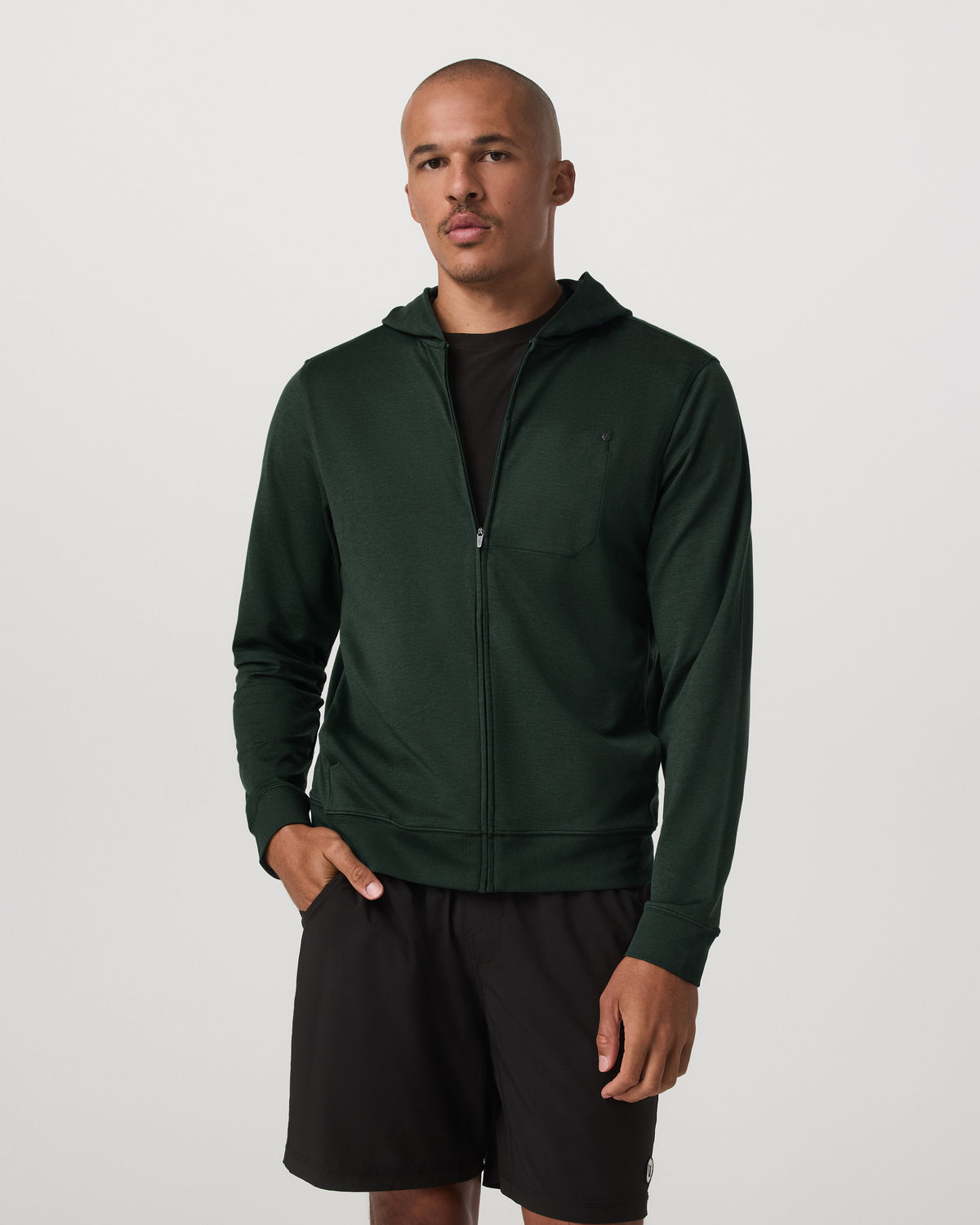 Ponto Full Zip Hoodie Men's Spruce Heather Hoodie | Vuori sale - US 5470