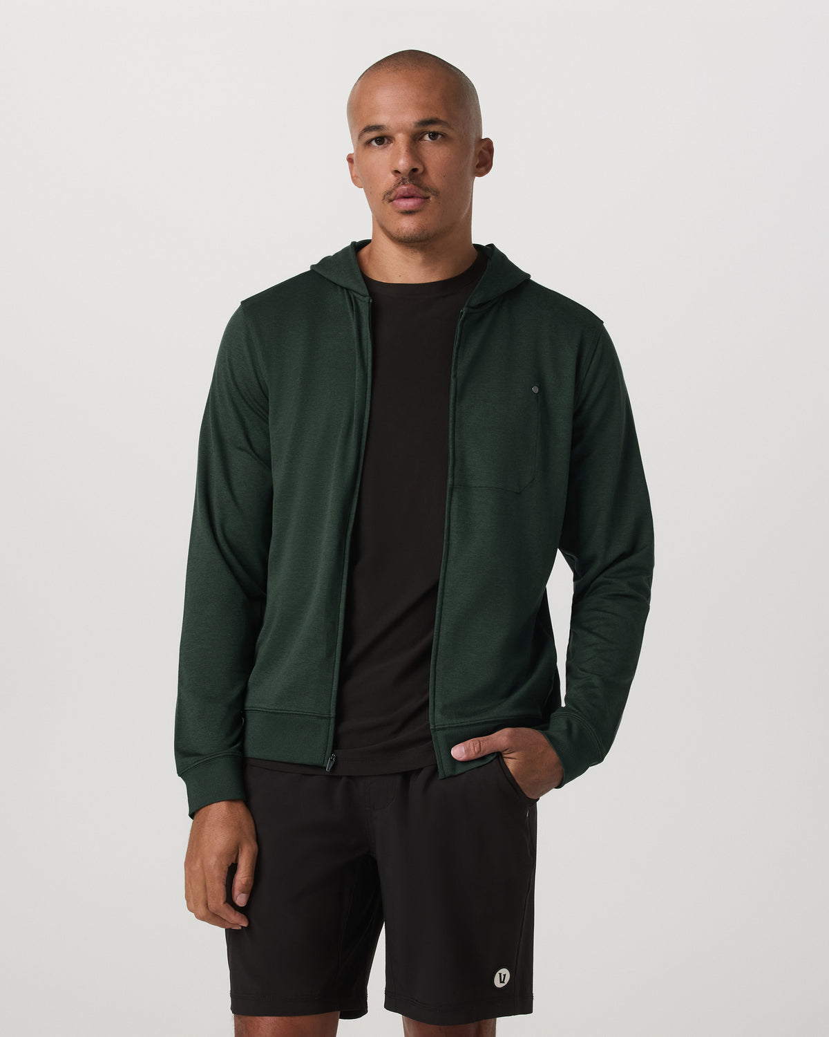 Ponto Full Zip Hoodie Men's Spruce Heather Hoodie | Vuori sale - US 5470