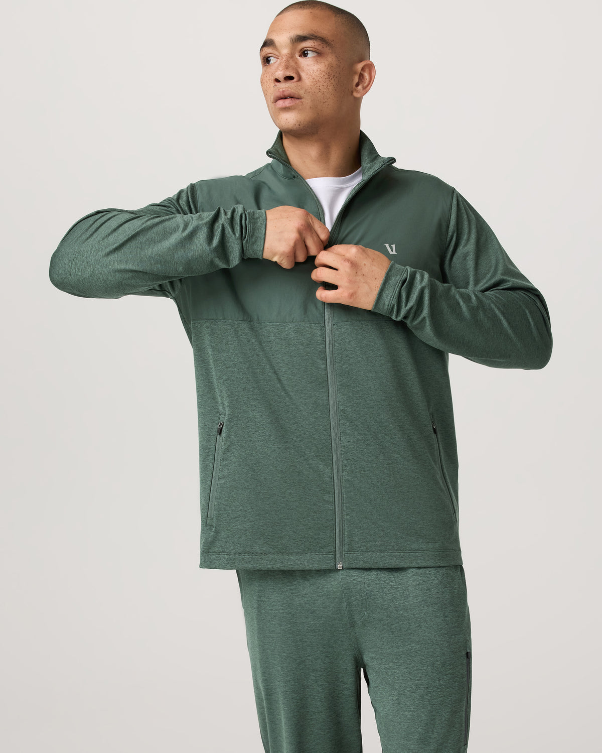 Men's Sunday Element Track Jacket Agate Green Heather | Vuori for sale - US 7729