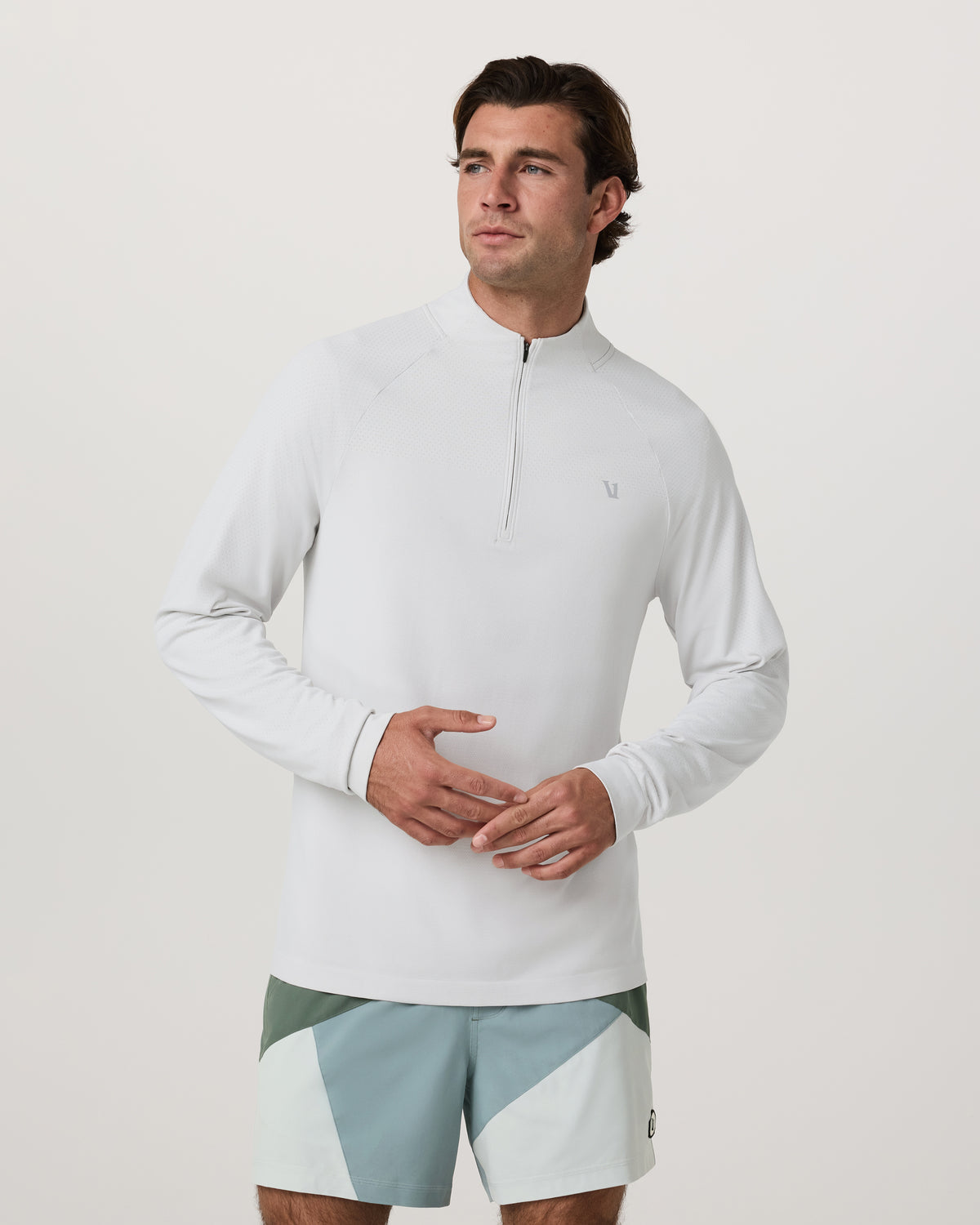 Clearview Seamless Quarter Zip Frost Grey Long Sleeve | Vuori discount - US 5691