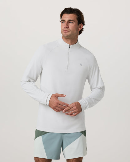 Clearview Seamless Quarter Zip Frost Grey Long Sleeve | Vuori discount - US 5691