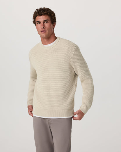 Denver Waffle Crew Sweater Men's Mushroom Wool Sweater | Vuori outlet - US 7206