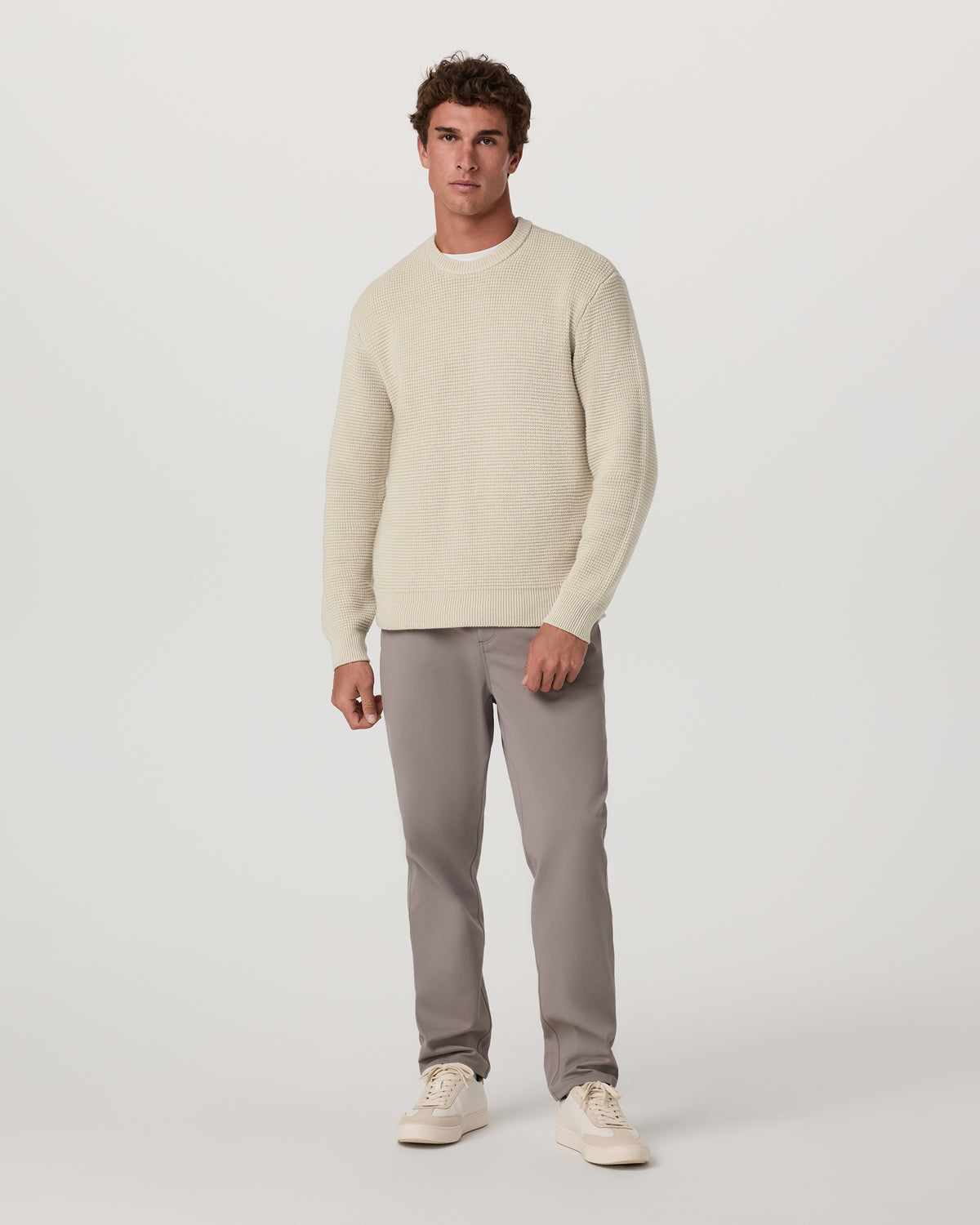 Denver Waffle Crew Sweater Men's Mushroom Wool Sweater | Vuori outlet - US 7206
