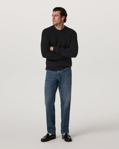 Denver Waffle Crew Sweater Men's Black Wool Sweater | Vuori onsale - US 7718