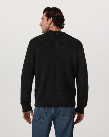 Denver Waffle Crew Sweater Men's Black Wool Sweater | Vuori onsale - US 7718