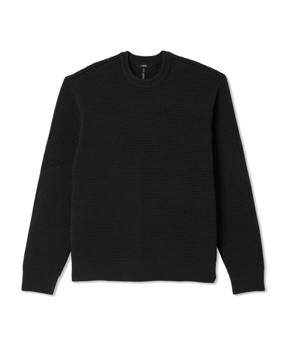 Denver Waffle Crew Sweater Men's Black Wool Sweater | Vuori onsale - US 7718