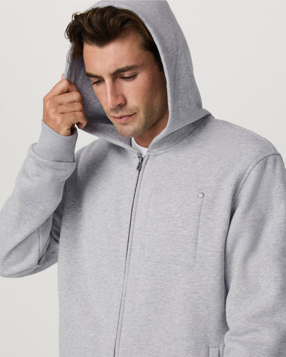 Seaside Full Zip 2.0 Men's Light Heather Grey Hoodie | Vuori for sale - US 4119