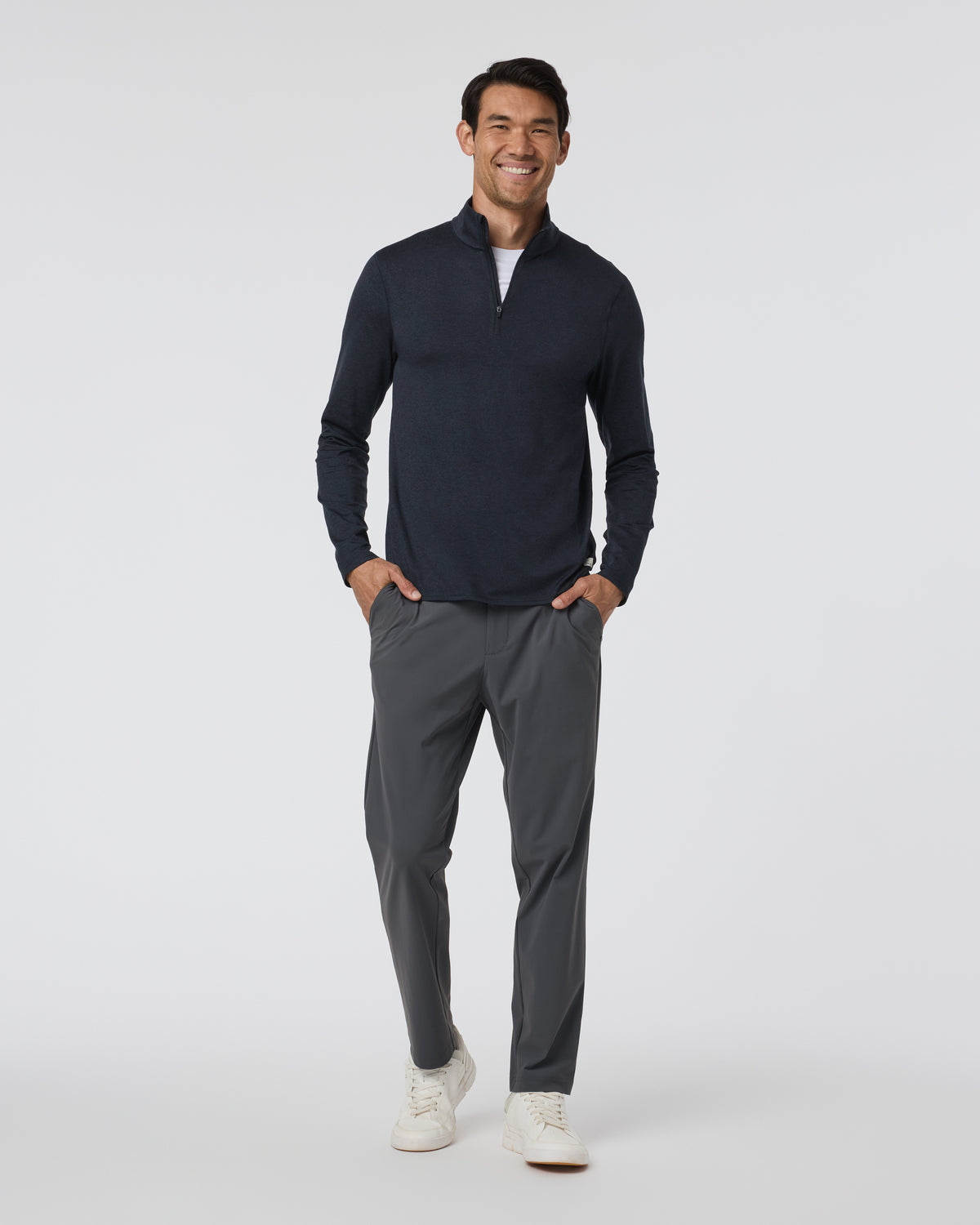 Ponto Half Zip Mock Neck Ink Heather | Vuori online - US 7507