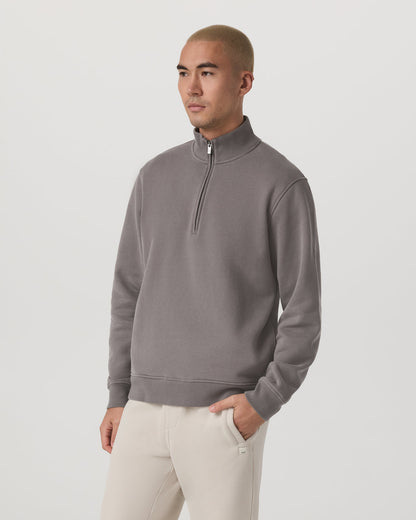 Seaside 1/2 Zip Classic Men's Cavern Grey Pullover | Vuori discount - US 9657