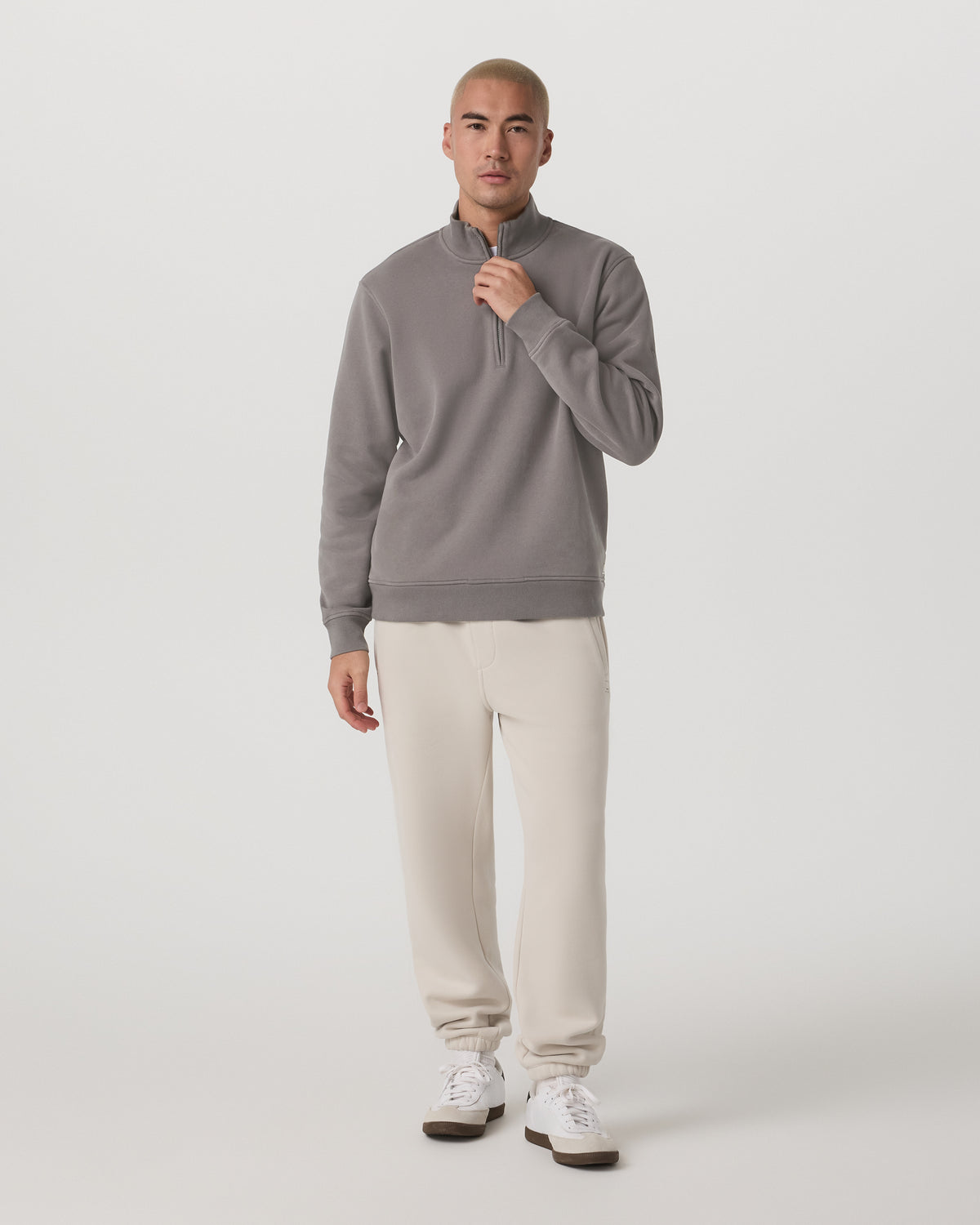 Seaside 1/2 Zip Classic Men's Cavern Grey Pullover | Vuori discount - US 9657