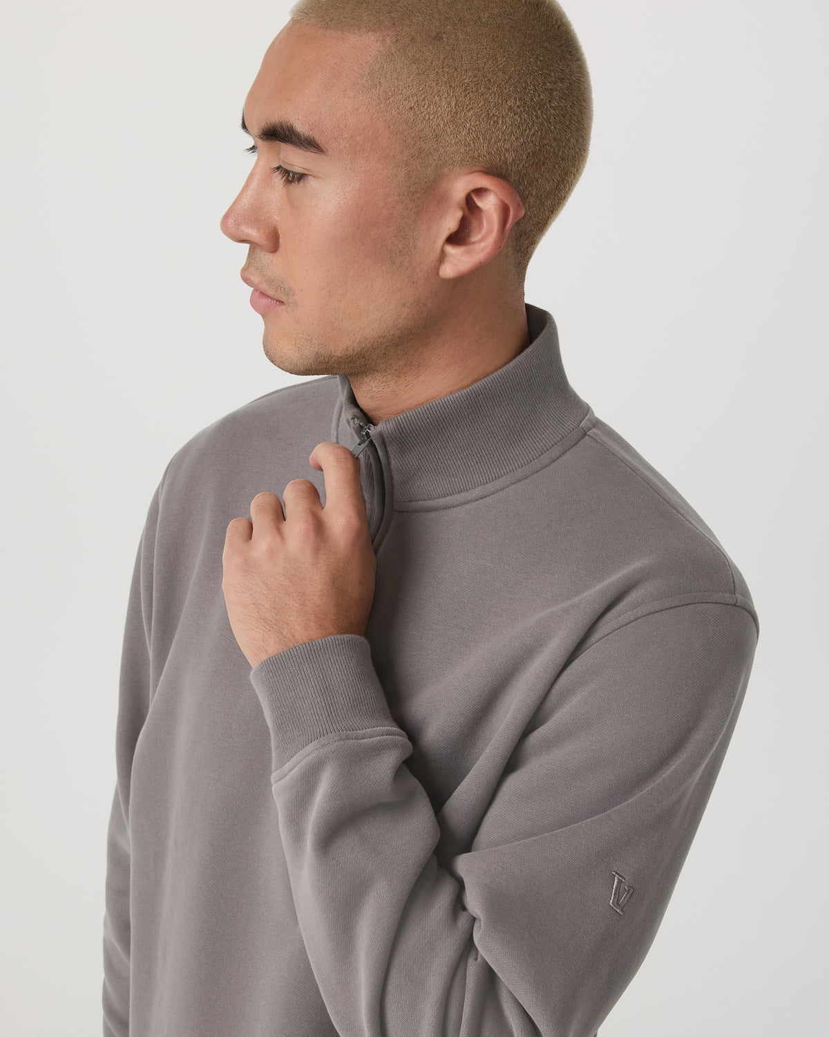 Seaside 1/2 Zip Classic Men's Cavern Grey Pullover | Vuori discount - US 9657