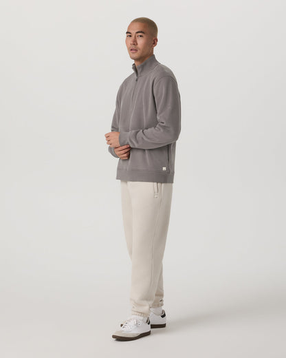 Seaside 1/2 Zip Classic Men's Cavern Grey Pullover | Vuori discount - US 9657