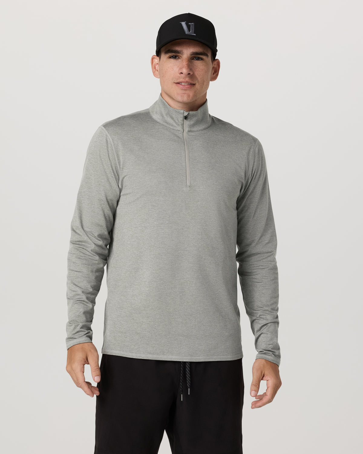 Ponto 1/2 Zip Mock Neck Men's Driftwood Heather Top | Vuori discount - US 5373