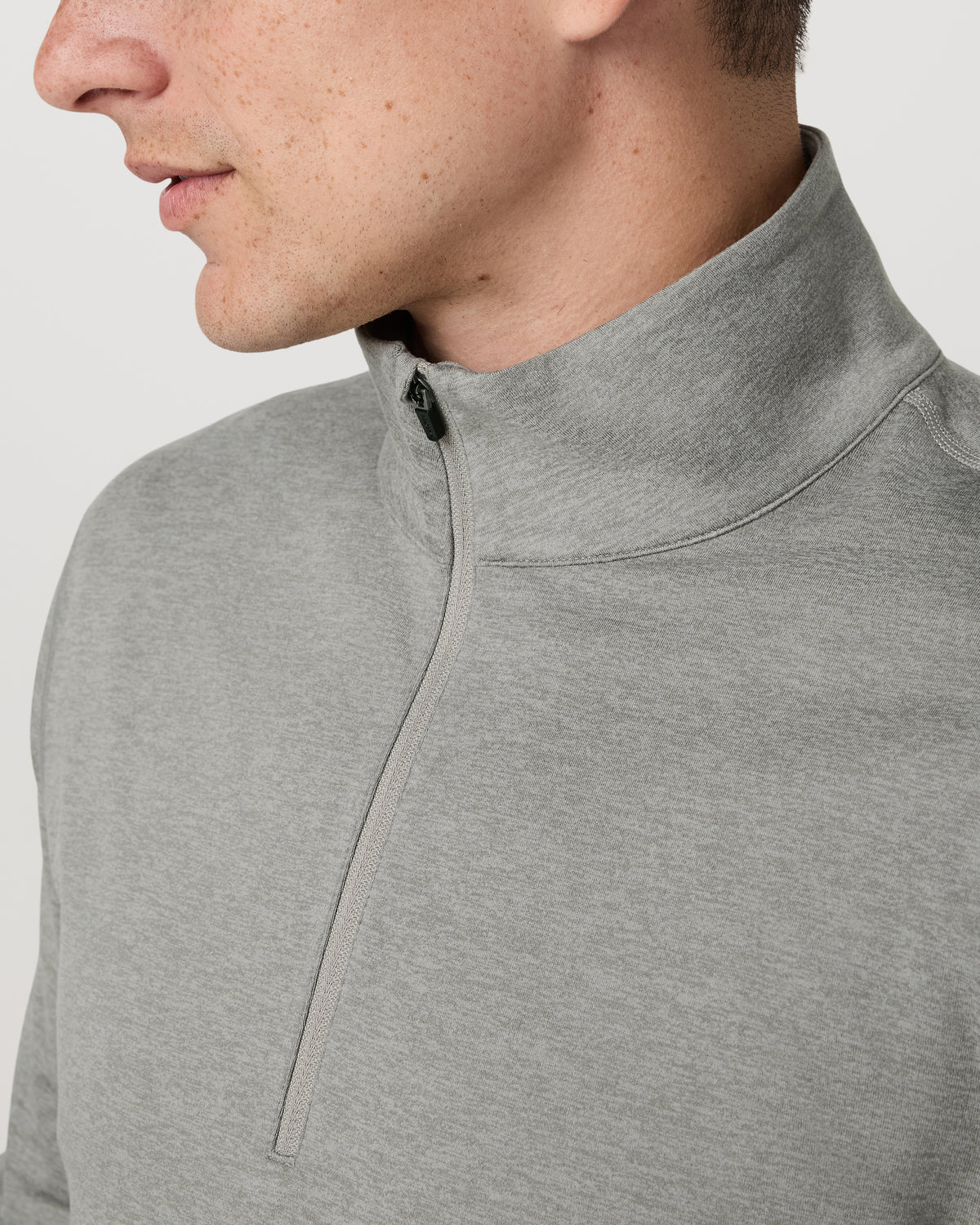 Ponto 1/2 Zip Mock Neck Men's Driftwood Heather Top | Vuori discount - US 5373