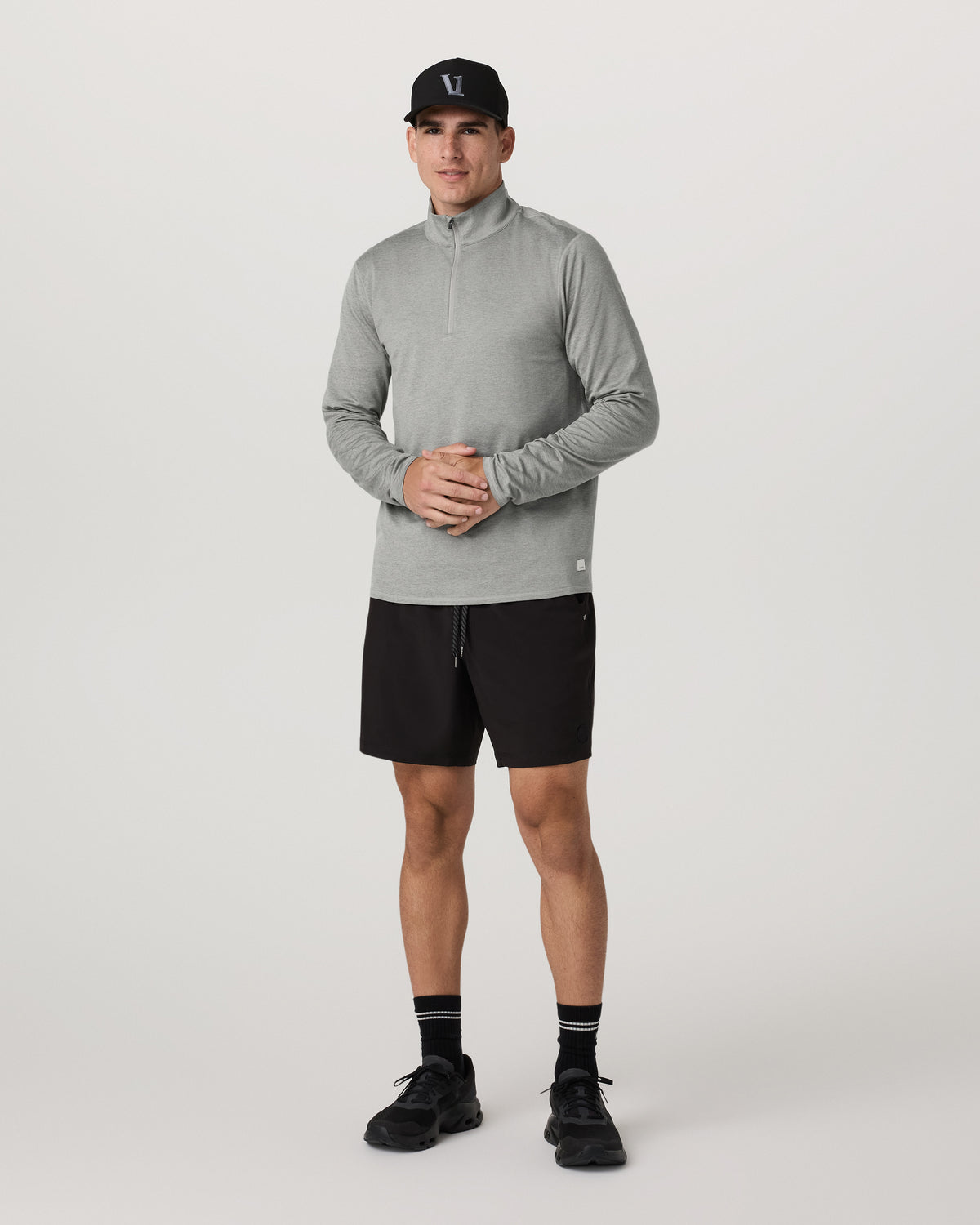 Ponto 1/2 Zip Mock Neck Men's Driftwood Heather Top | Vuori discount - US 5373