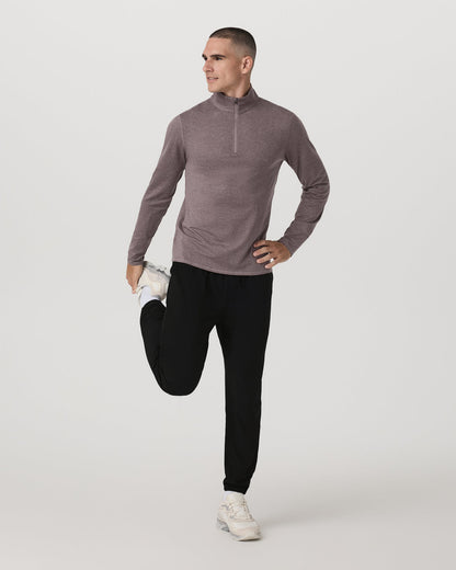 Ponto 1/2 Zip Mock Neck Men's Huckleberry Heather Top | Vuori discount - US 4699