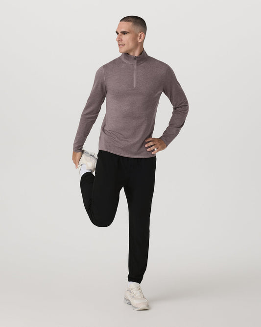 Ponto 1/2 Zip Mock Neck Men's Huckleberry Heather Top | Vuori discount - US 4699