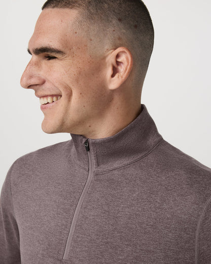 Ponto 1/2 Zip Mock Neck Men's Huckleberry Heather Top | Vuori discount - US 4699