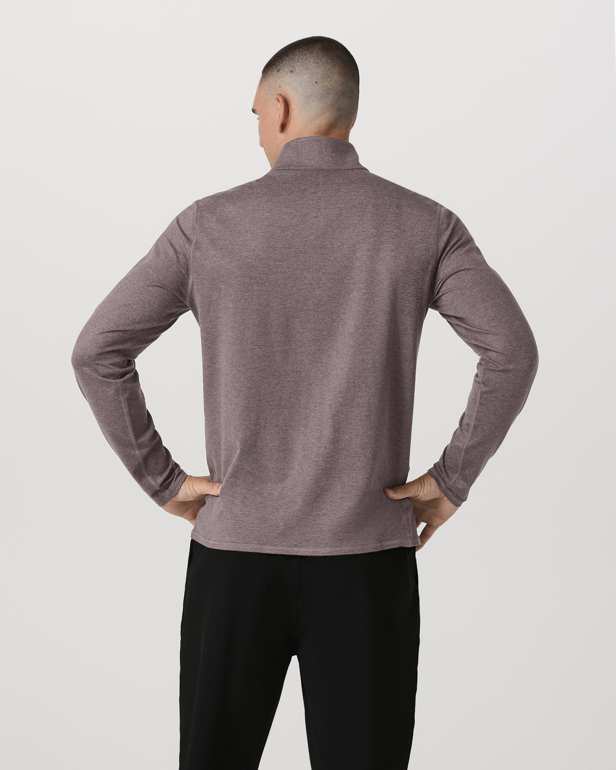 Ponto 1/2 Zip Mock Neck Men's Huckleberry Heather Top | Vuori discount - US 4699
