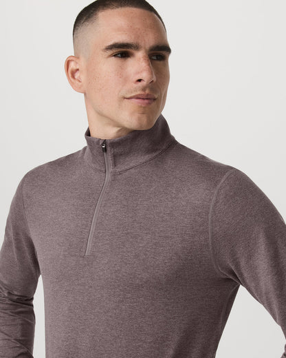 Ponto 1/2 Zip Mock Neck Men's Huckleberry Heather Top | Vuori discount - US 4699
