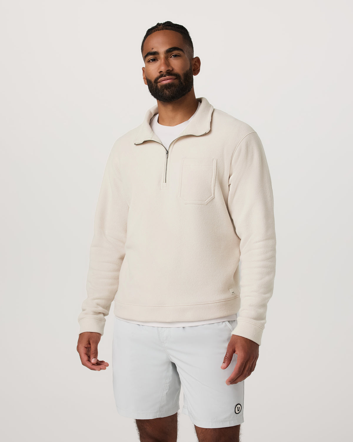 Beach Fleece 1/2 Zip - Relaxed Bone Heather Pullover | Vuori outlet - US 3727