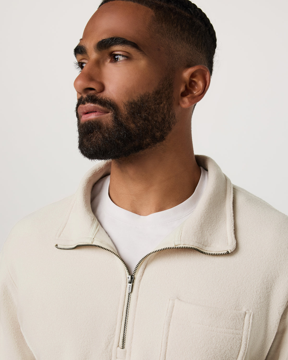 Beach Fleece 1/2 Zip - Relaxed Bone Heather Pullover | Vuori outlet - US 3727