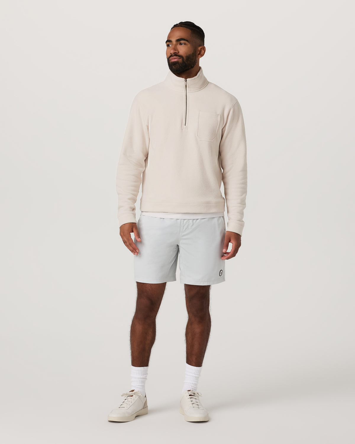Beach Fleece 1/2 Zip - Relaxed Bone Heather Pullover | Vuori outlet - US 3727