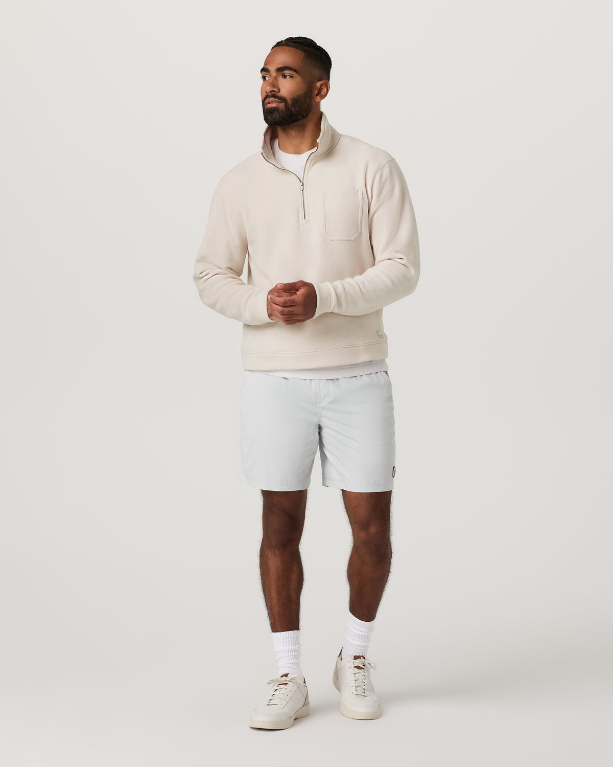 Beach Fleece 1/2 Zip - Relaxed Bone Heather Pullover | Vuori outlet - US 3727