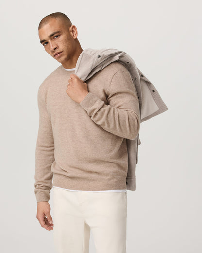 Berik Cashmere Sweater Men's Oatmeal Heather Sweater | Vuori sale - US 3295