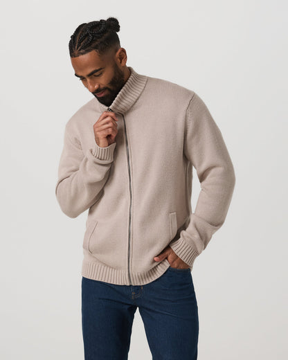 Denver Full Zip Sweater Men's Willow Grey Zip Sweater | Vuori onsale - US 2793