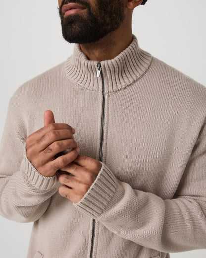 Denver Full Zip Sweater Men's Willow Grey Zip Sweater | Vuori onsale - US 2793