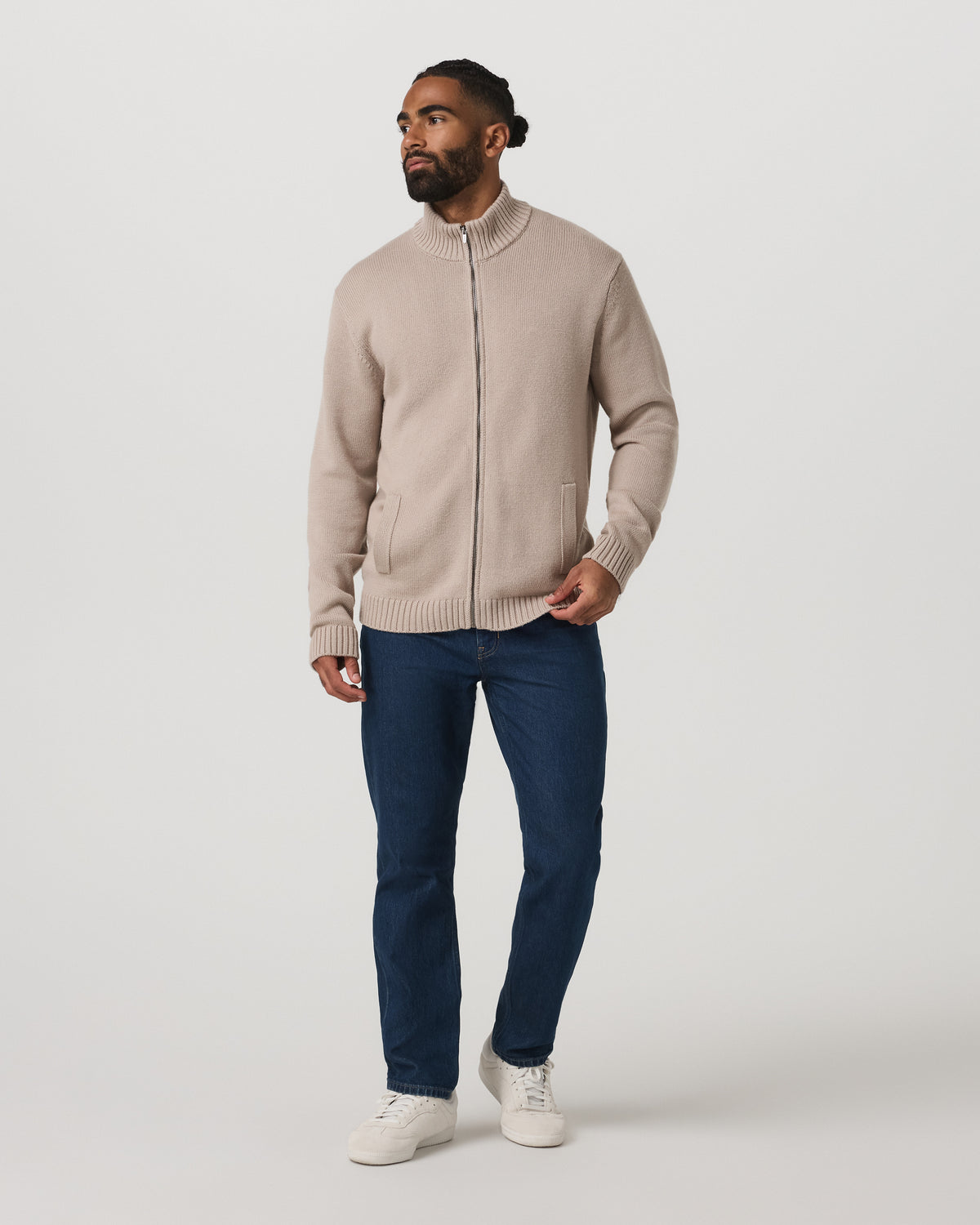 Denver Full Zip Sweater Men's Willow Grey Zip Sweater | Vuori onsale - US 2793