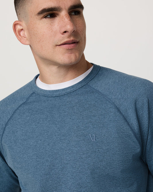 Coronado Crew - Relaxed Fit Pool Blue Heather Crewneck | Vuori online - US 1518