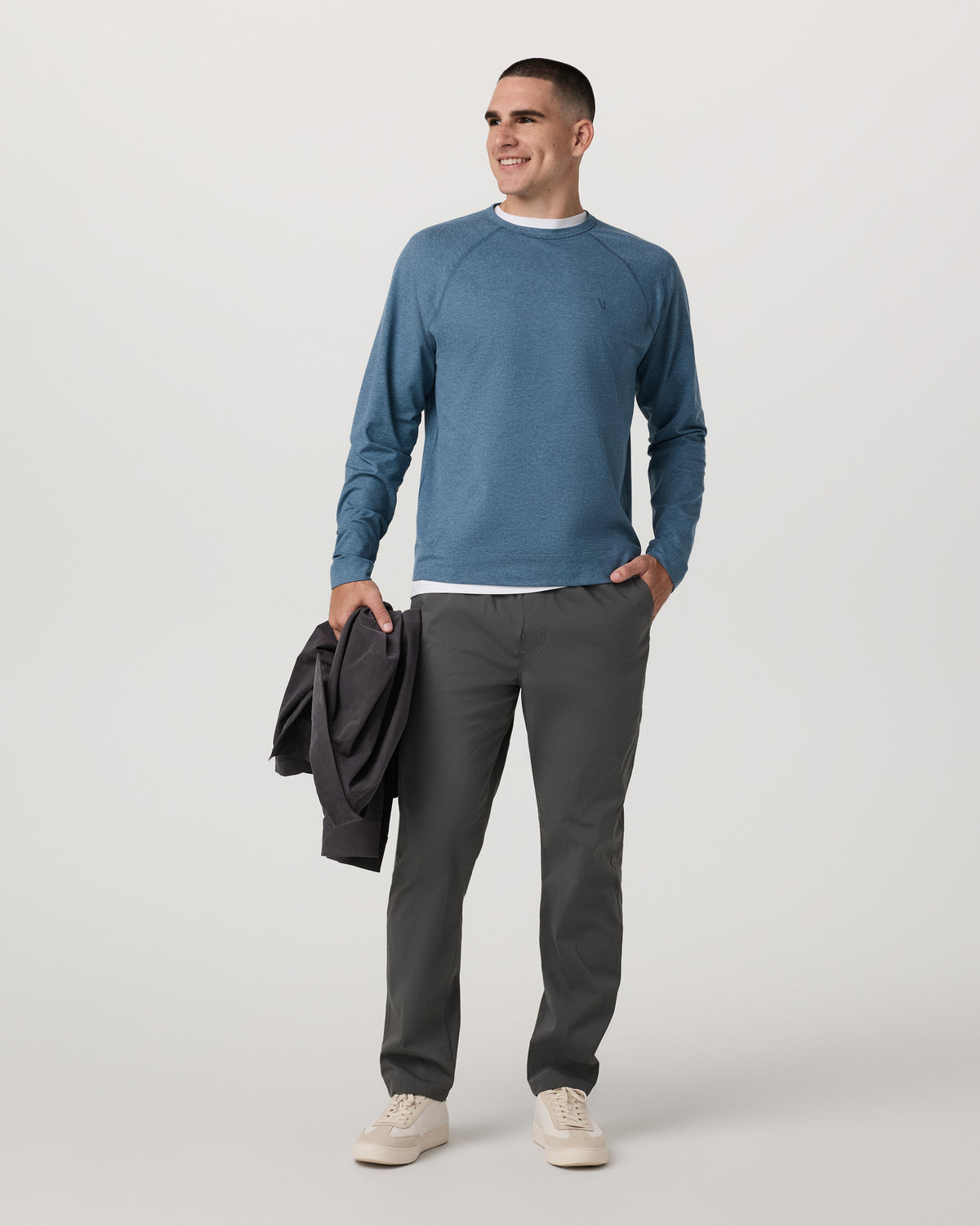 Coronado Crew - Relaxed Fit Pool Blue Heather Crewneck | Vuori online - US 1518