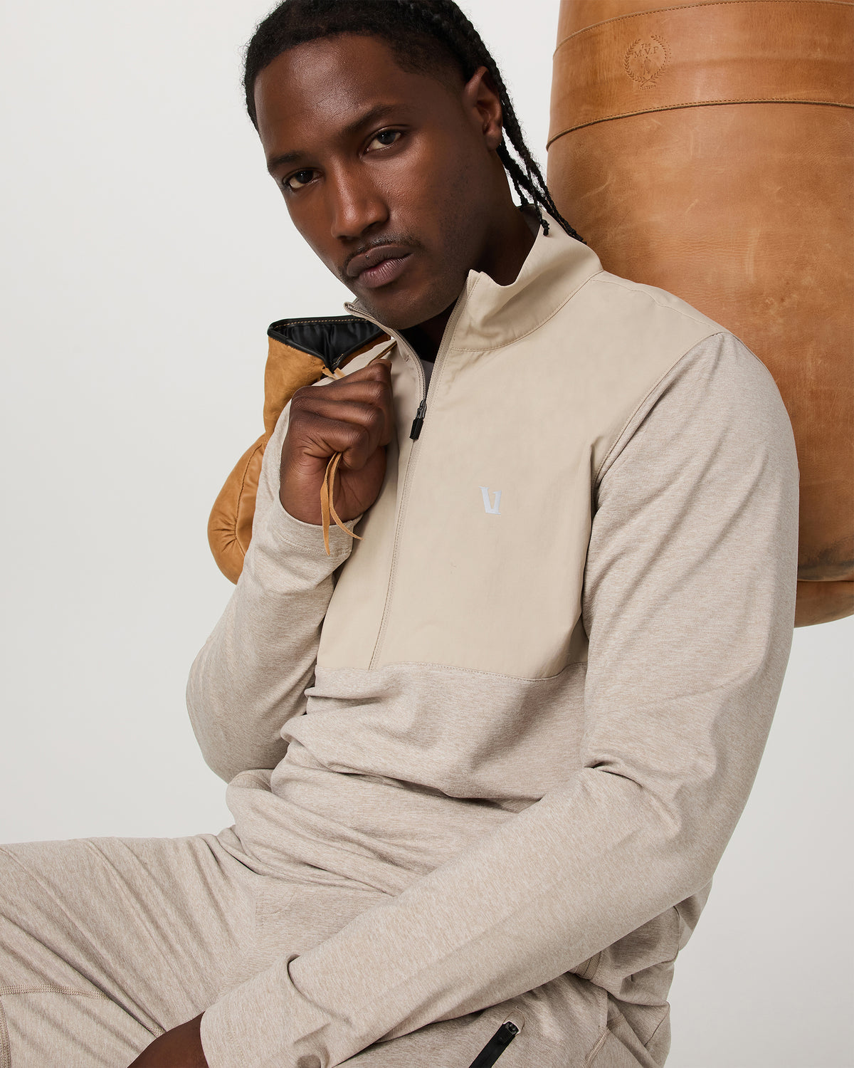 Sunday Element 1/2 Zip Men's Toast Heather Pullover | Vuori shop - US 8898