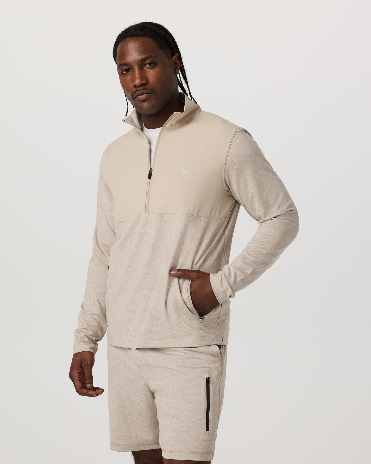 Sunday Element 1/2 Zip Men's Toast Heather Pullover | Vuori shop - US 8898