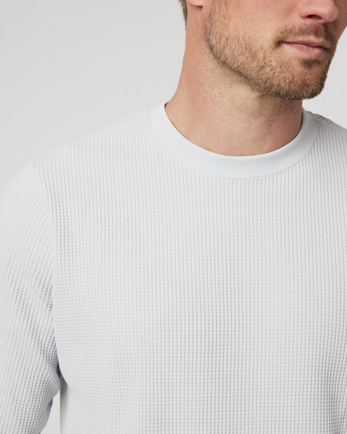 Jamestown Crew Men's Frost Grey Waffle Crewneck | Vuori sale - US 8462