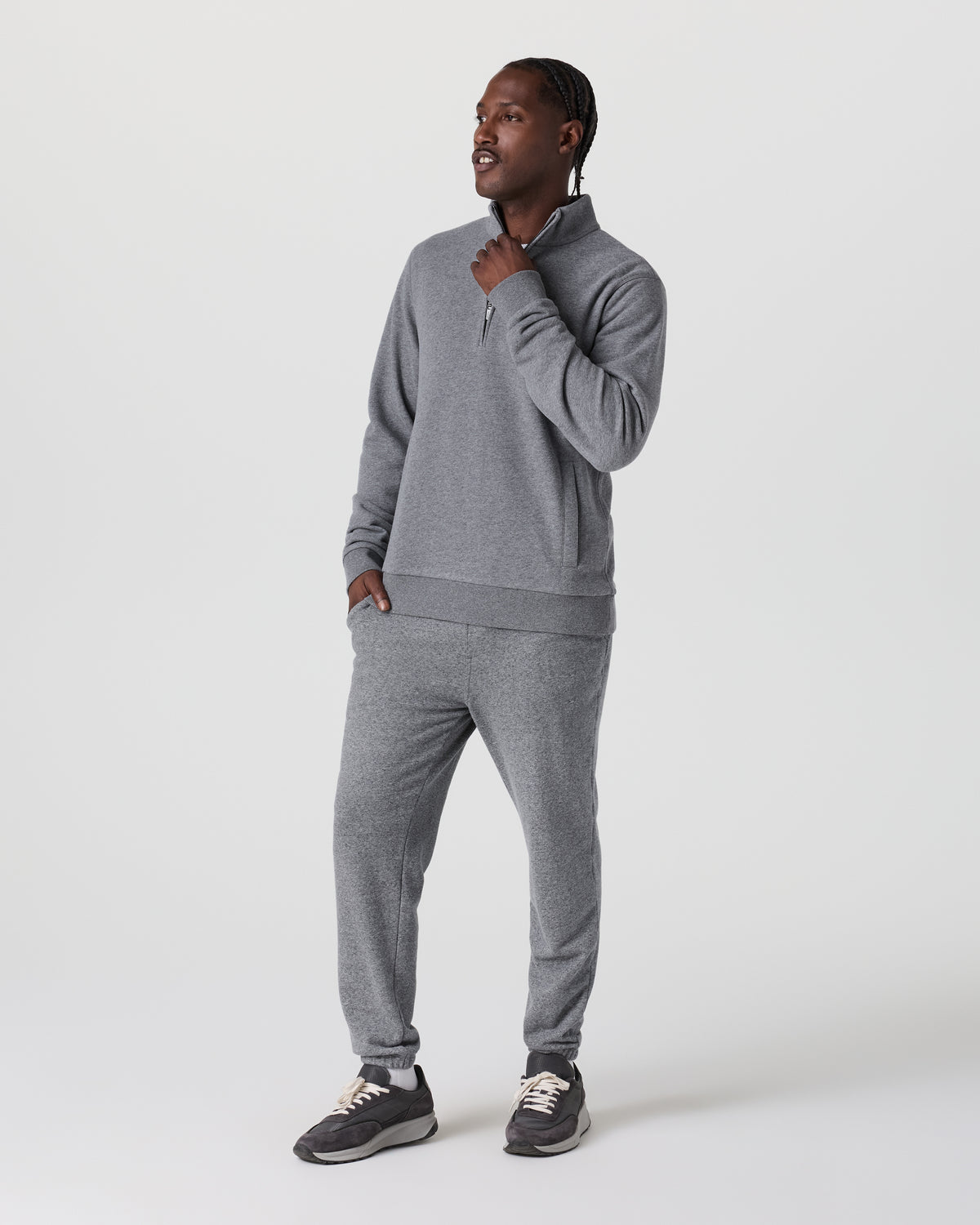 Cypress 1/4 Zip 2.0 Heather Grey | Vuori for sale - US 4838
