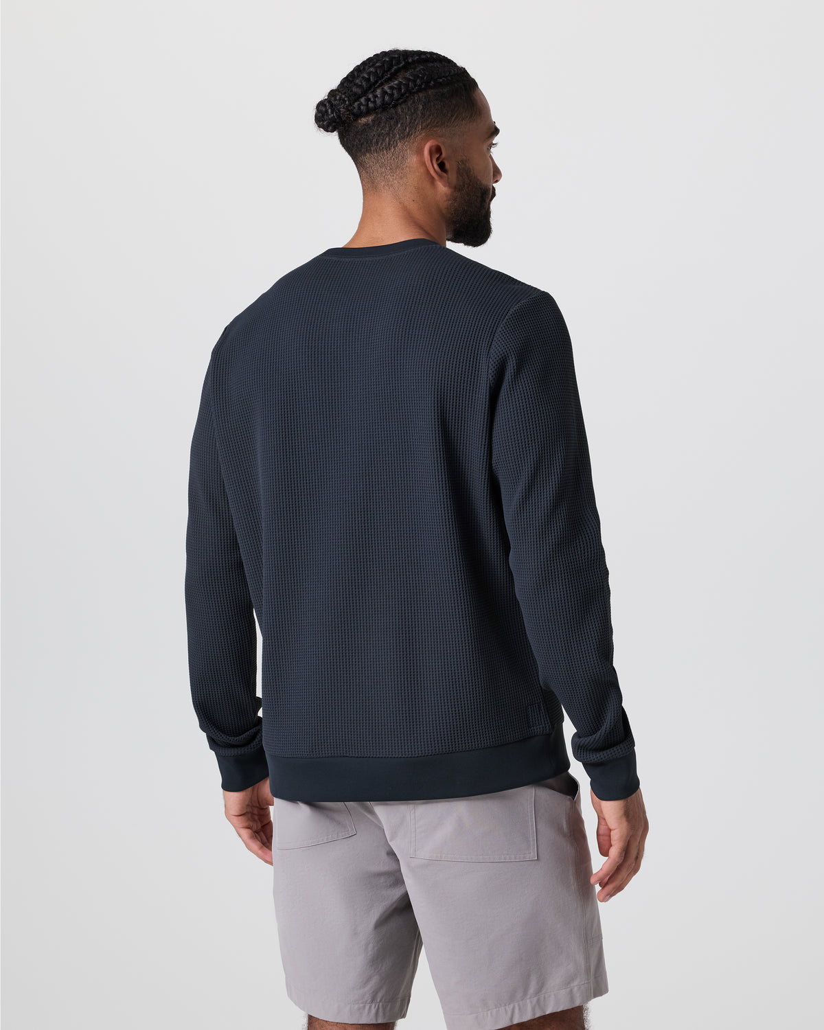Jamestown Crew Men's Navy Waffle Crewneck | Vuori discount - US 9187
